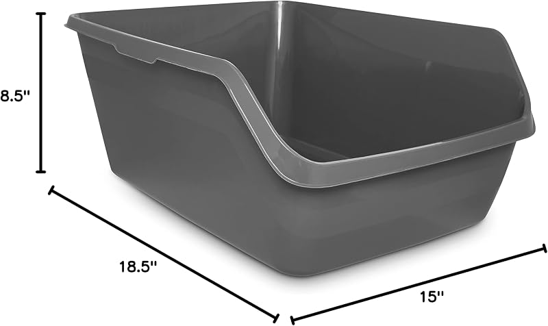 So Phresh by Petco Scatter Shield High-Back Litter Box Charcoal Large 18" L X 15.3" W X 8.5" H