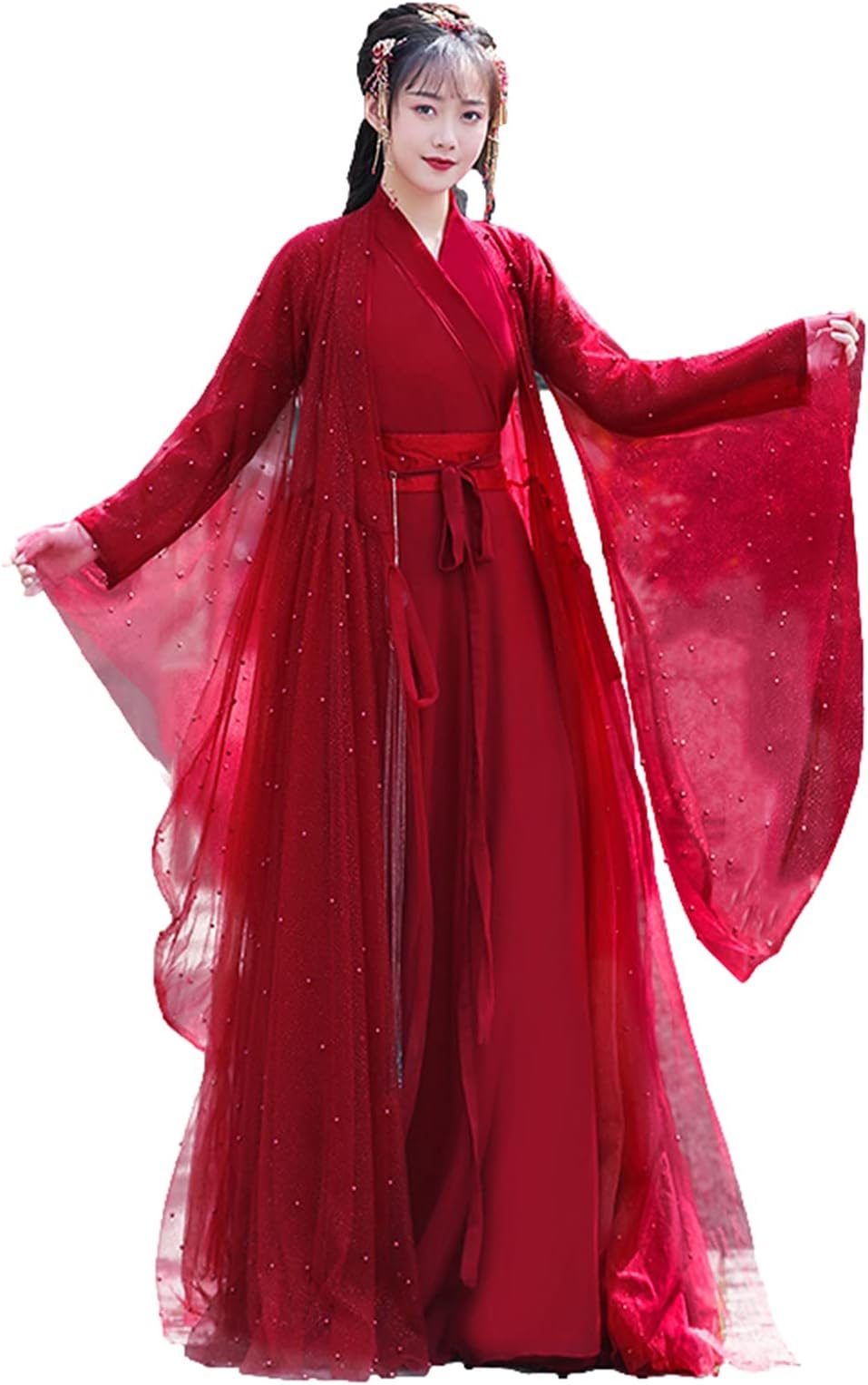 XIAOXIAO Chinese Traditional Clothing Cosplay For Women And Girls Princess Costumes Stage Dress Up (Color : Red, Size : Medium)