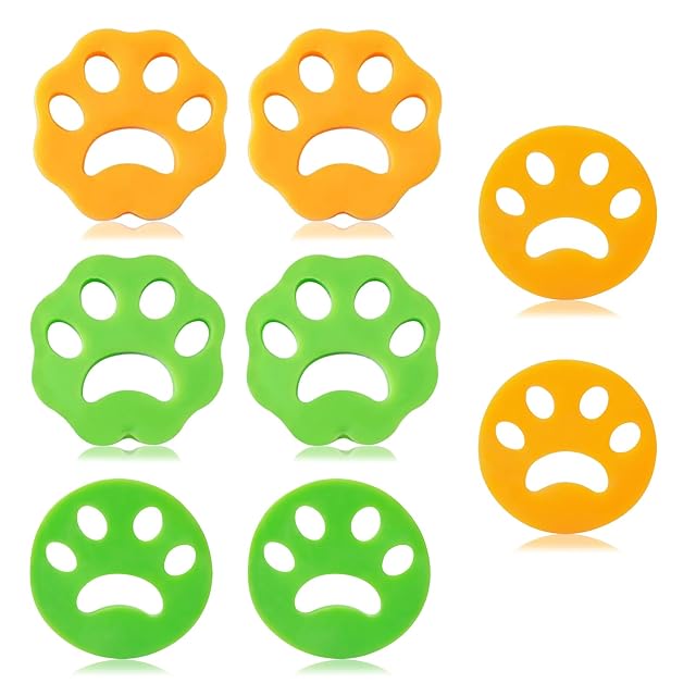Atrapa Pelos Lavadora Mascotas, 8 unidades recoge pelos mascotas para lavadora, silicona, reutilizable