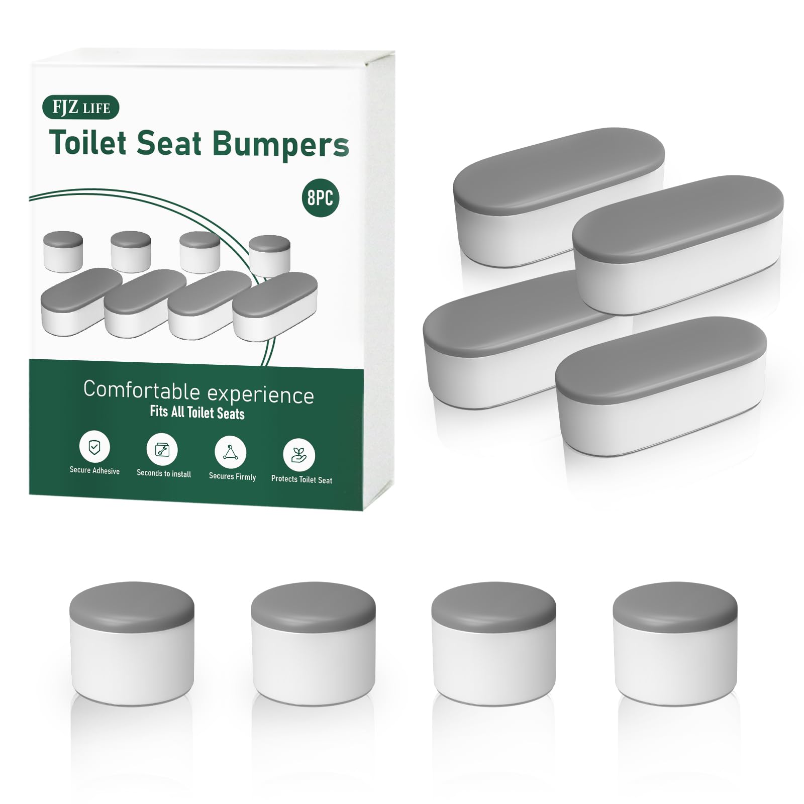 Toilet Seat Bumpers For Bidet And Lid Attachment Replacement,8 Pcs Universal Non-Slip Toilet Seat Spacers:For Bidet & Toilet Lid,Strong Adhesive,