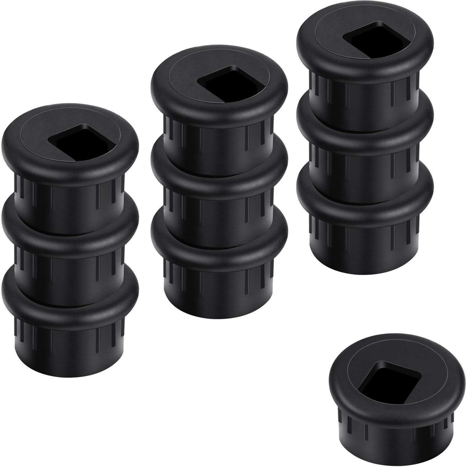Buy 10 Packs Black Desk Cable Wire Grommet Cord, PC Computer Desk