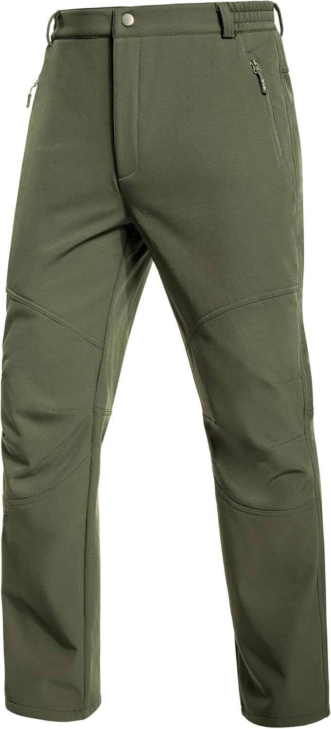 DEWBU Heated Pants for Men with 12V Battery Pack Fleece Lined Outdoor Softshell Pants Electric Heating Trousers - Image 7