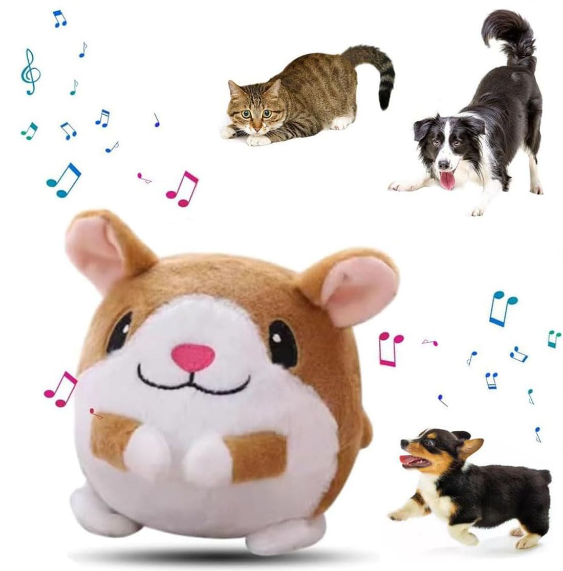 E#-5: Active Moving Plush Squeaky Ball Toys, Washable Pig Talking Toy for Pets — image 1