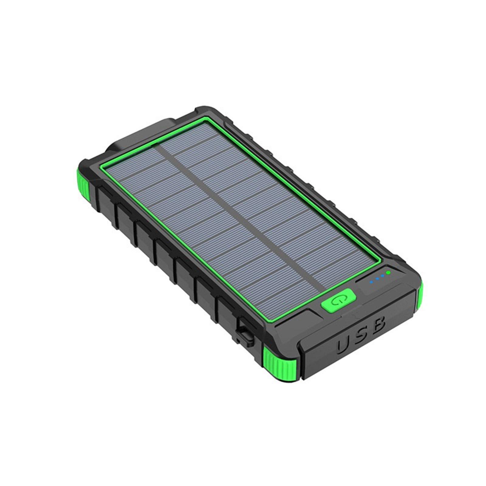 Banca di energia Solare Caricatore Portatile di Grande capacità Banca di Alimentazione Esterna LED Caricatore Solare Impermeabile Batteria 20000Mah, Blu