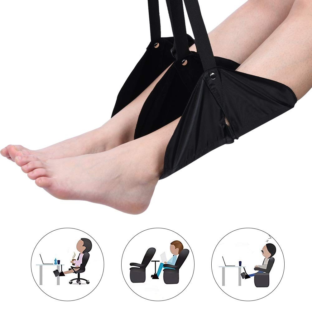 Foot Hanger - Adjustable Flight Carry-On Footrest, Leg Hammock with Adjustable Straps, Portable Airplane Foot Hammock for Home Office Fight Trip Relax