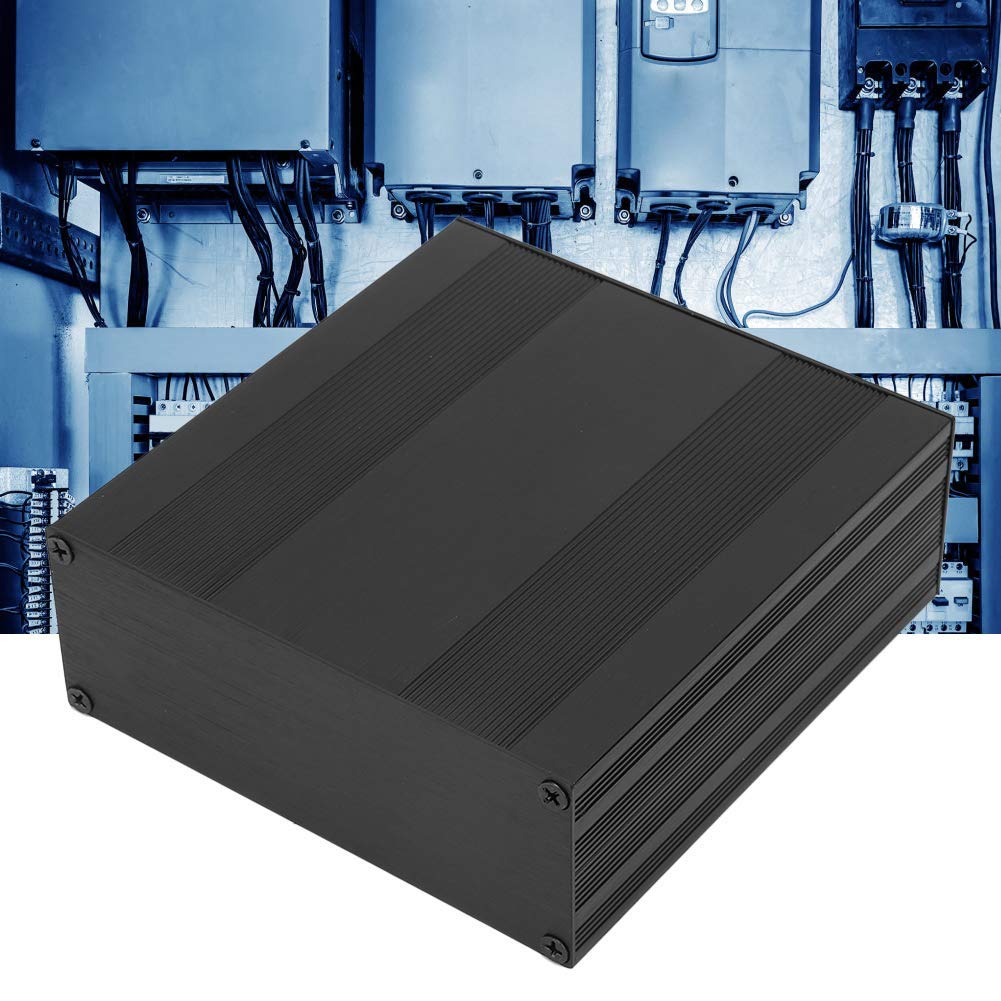 Caja de Aluminio, Caja de Aluminio para Proyectos de Refrigeración Proyecto de Placa de Circuito Electrónica de Bricolaje Negra de Cuerpo Dividido 54x145x150 mm (2Pcs)