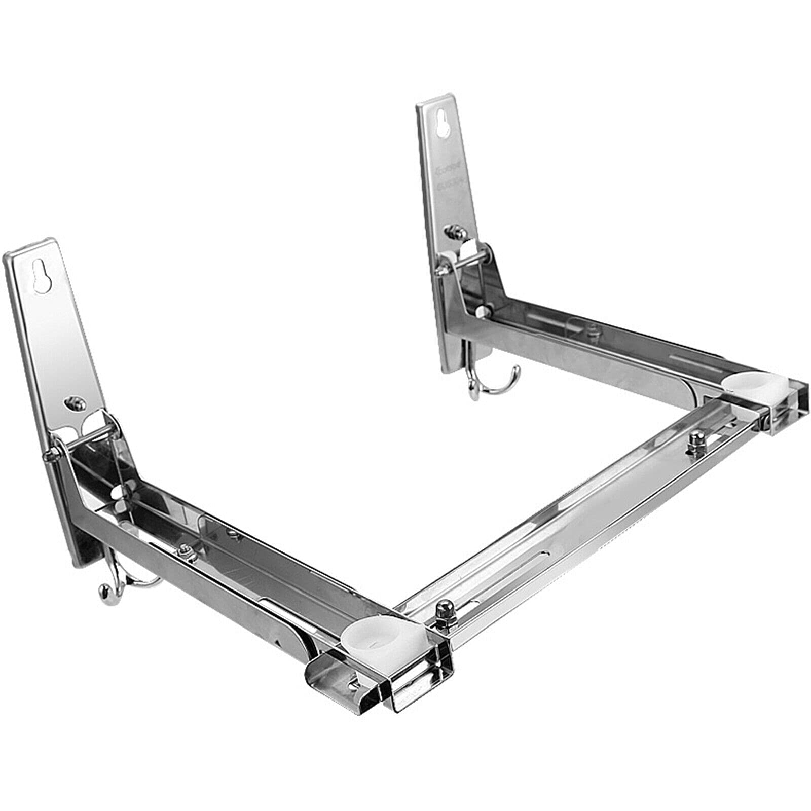 Soporte para microondas, soporte de pared para microondas, de acero inoxidable, con barras transversales, plegable, para microondas