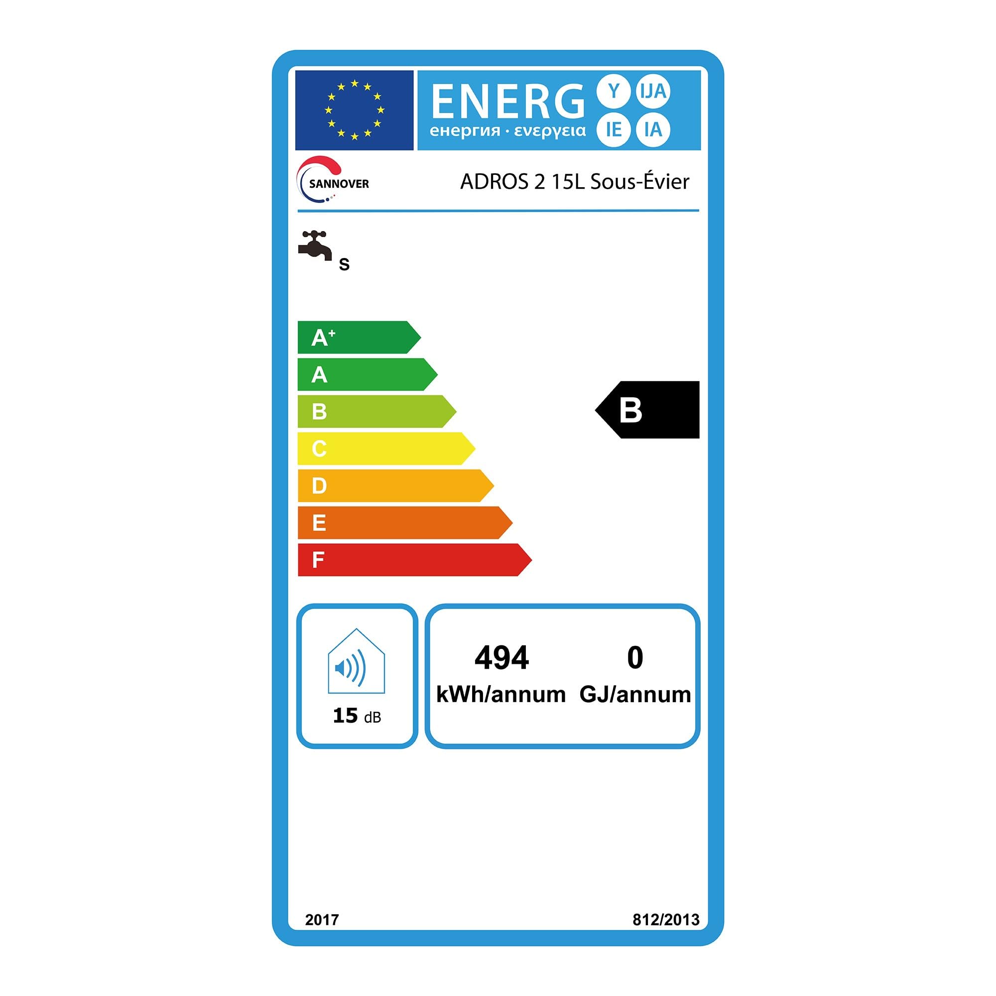 Chauffe Eau Electrique ADROS 15L Sous Evier Sannover