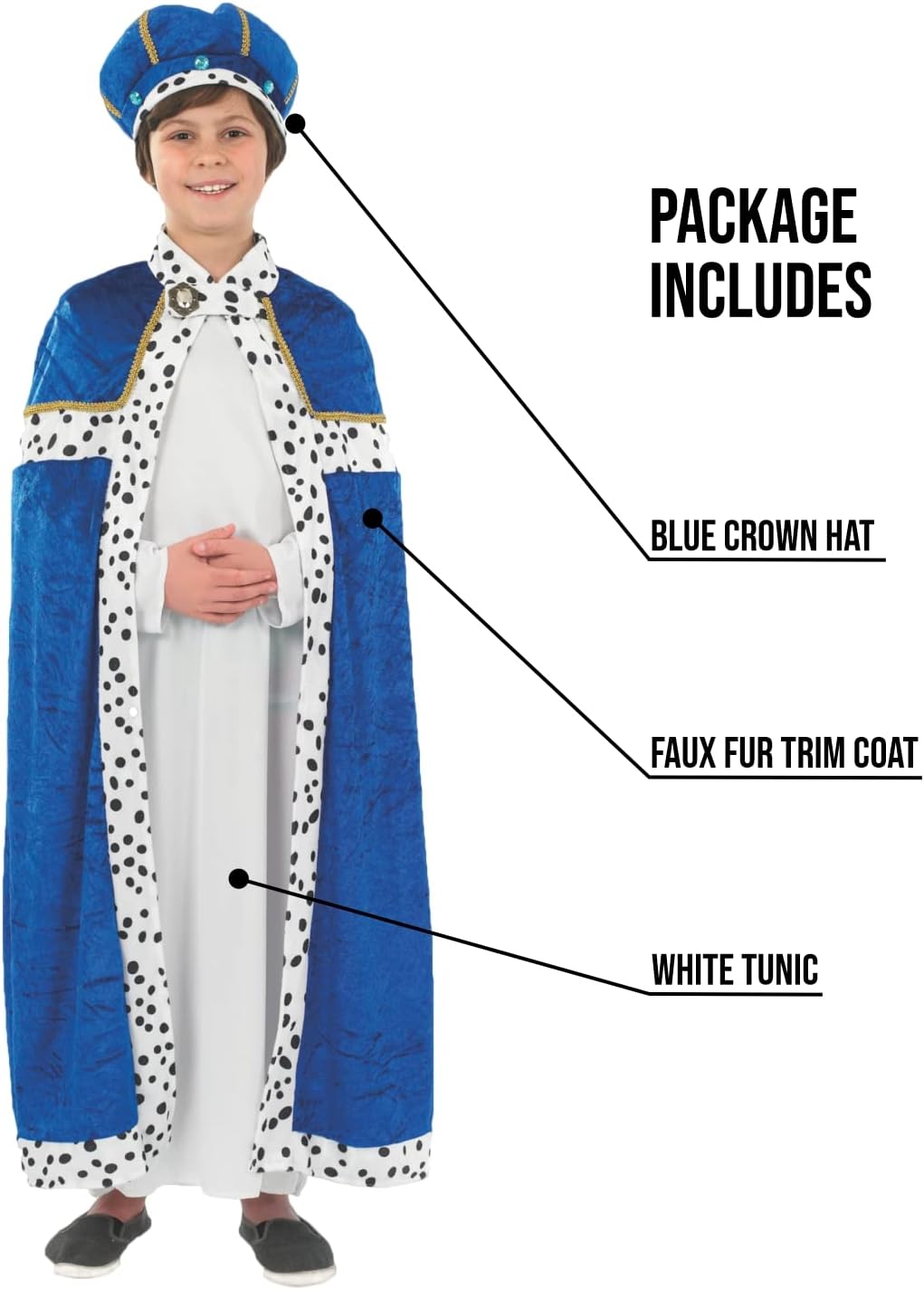 fun shack Blue Wiseman Costume Kids, Wise Man Costume for Boys, Boys Christmas Costumes, Nativity Costumes for Kids - Image 3