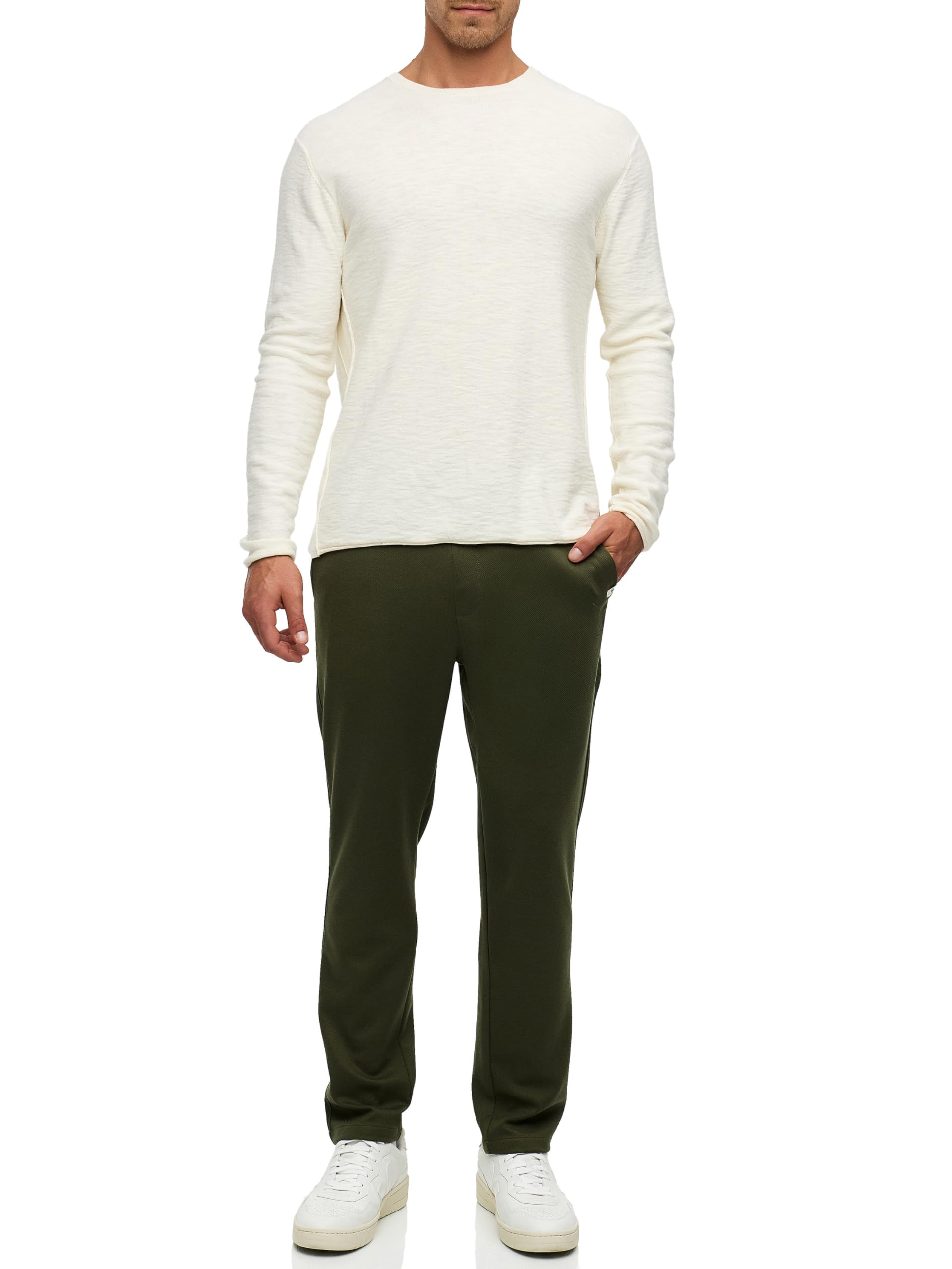 Indicode Pantalones chinos para hombre INMichel de tela con elástico, pantalones chinos para hombre, cómodos pantalones de negocios para hombres