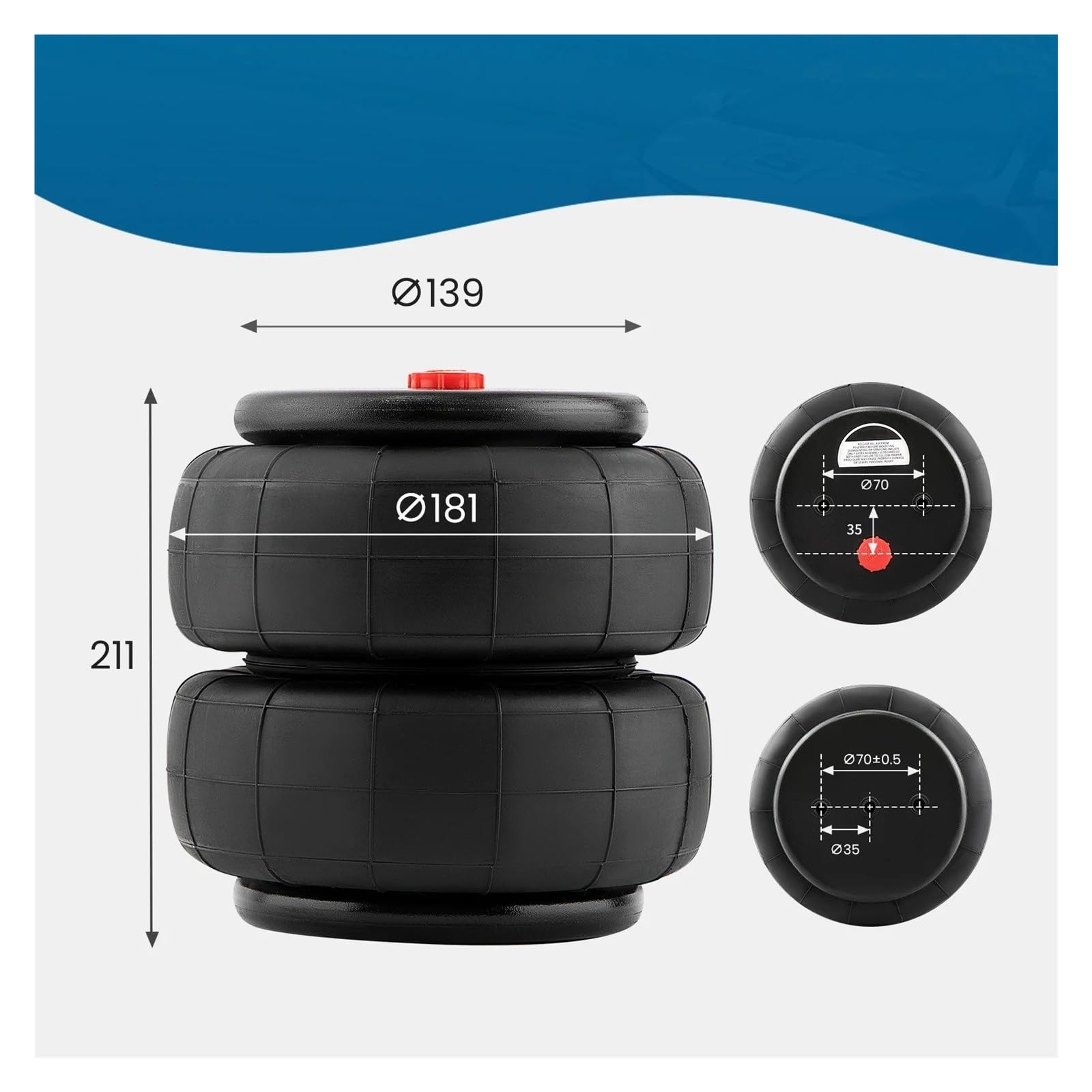 Molle ad Aria Coppia Di Sospensioni Pneumatiche Anteriori E Posteriori Standard Da 2600 Libbre, Resistenti, Con Attacco Da 1/2"npt Molla Pneumatica