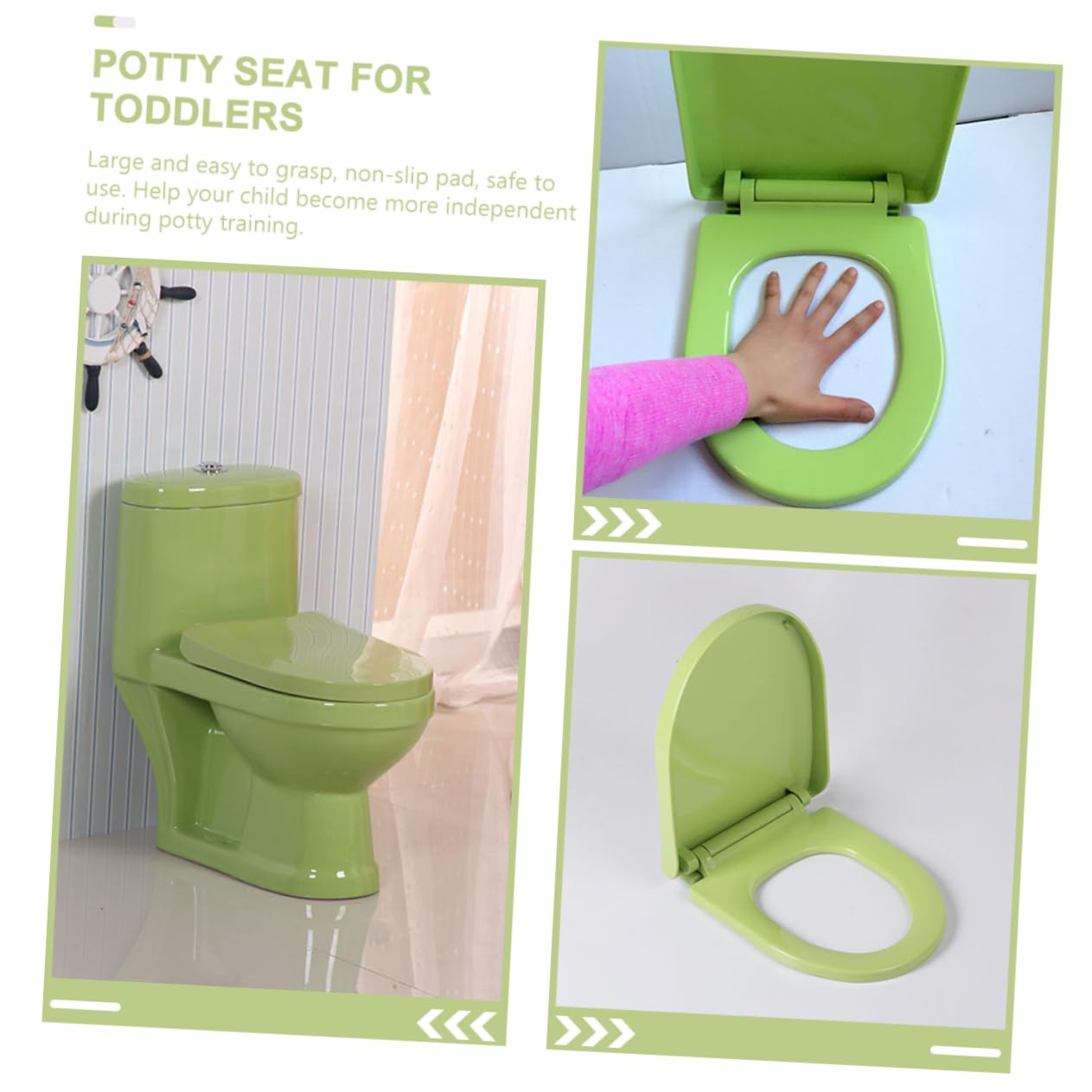 Sedile Wc per Bambini U, Pp, Verde Chiaro, per Training