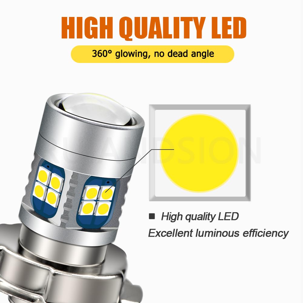 Ruiandsion 1 x żarówka LED P26S DC 6 V, 12 V, 24 V, biała, super jasna, 6000K, 3030, 22SMD, chipy LED, z soczewką do motocykla, reflektorów motocyklowych