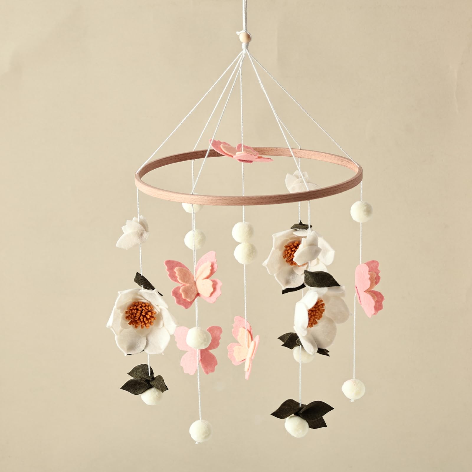 Giostrina per culla per bambini e bambine, mobile floreale per culla, decorazione per cameretta dei bambini, giocattolo da appendere alla culla per neonati