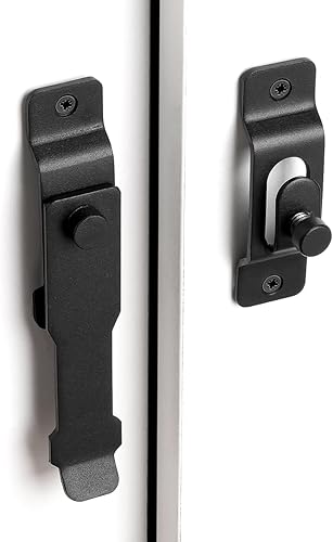Miniatura 5 de Pestillo de puerta abatible negro mate para puerta de seguridad para valla de madera de granero puertas francesas correderas, cerradura de hardware