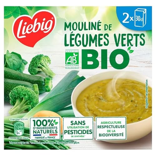 Soupe Mouliné Légumes Verts Bio Liebig Le Lot De 2 Briques De 30cl - vue 2