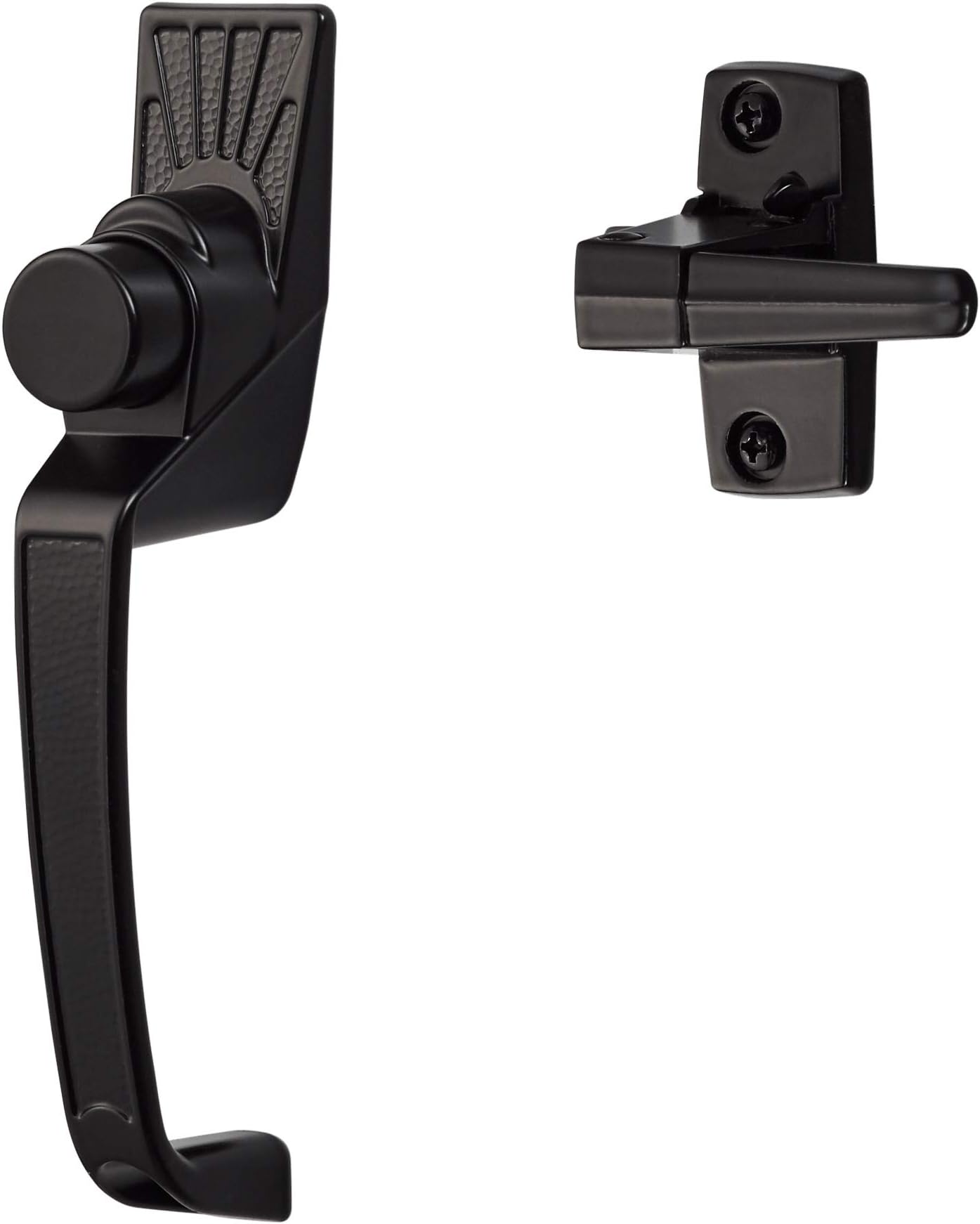 Model 11 Classic Push Button Handle with Latch for Storm Door and Screen Door, Black
