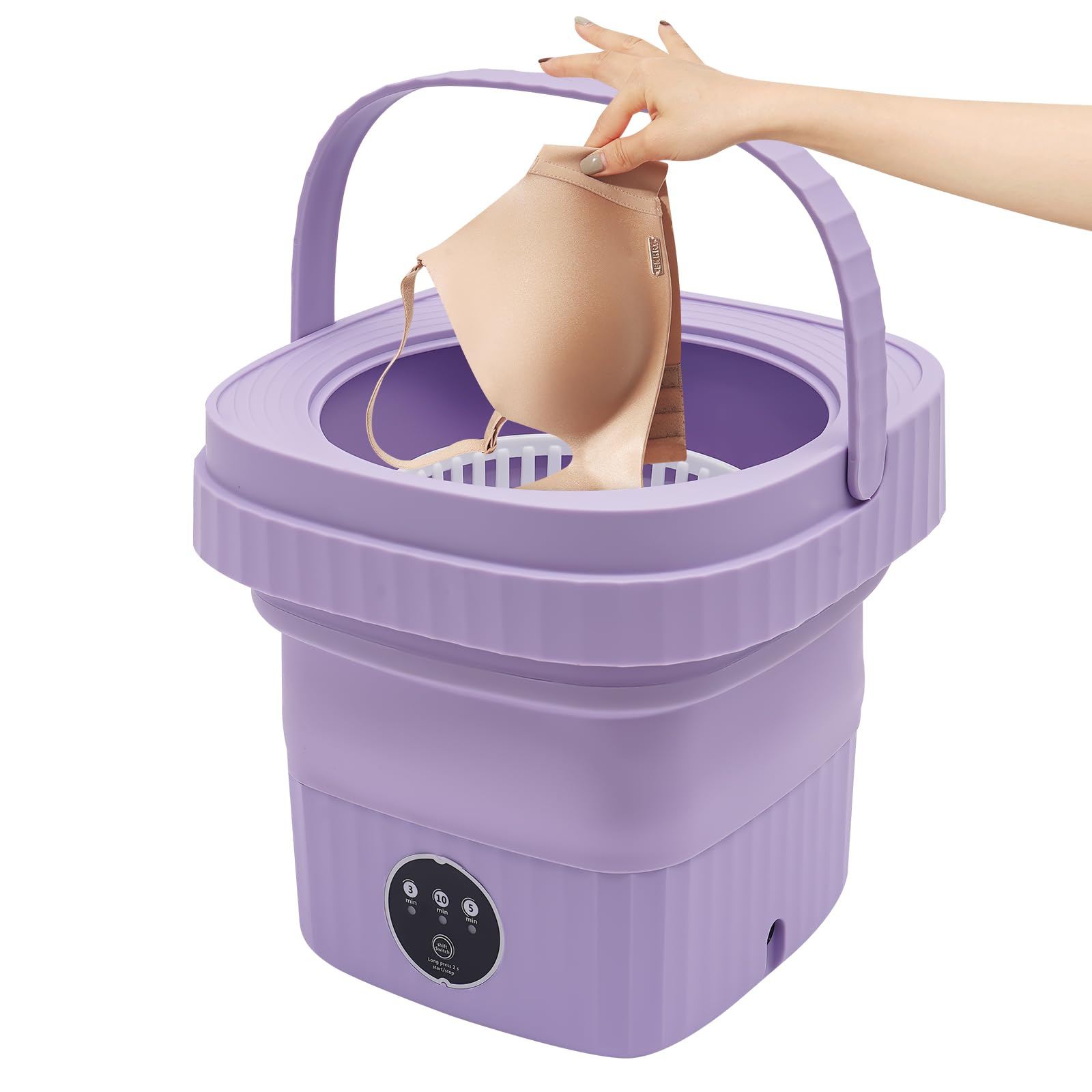 Mini lavatrice pieghevole 6 L,40 W con una lavatrice che combina lavaggio, asciugatura e centrifuga, per campeggio, viaggio e biancheria intima