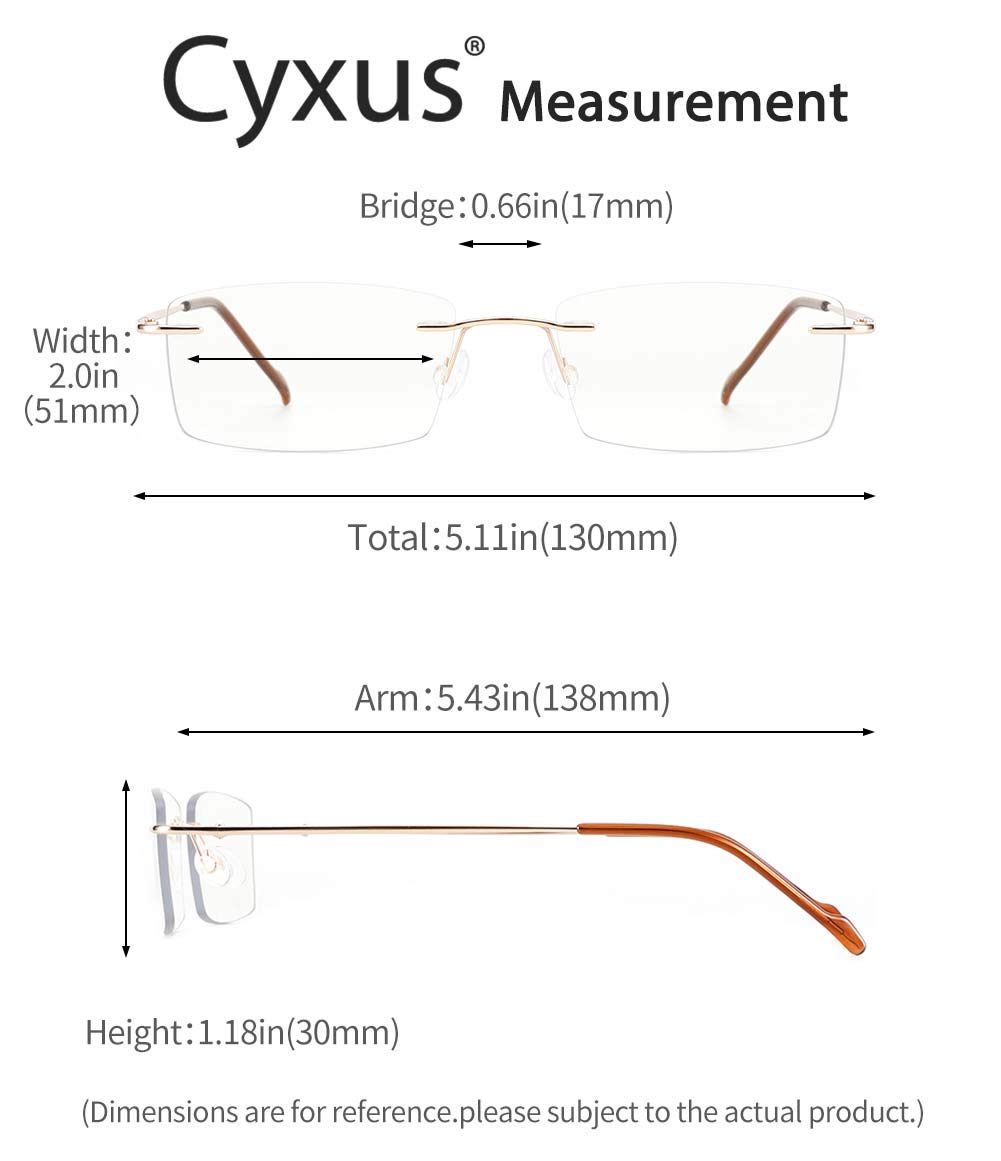 Cyxus 100% Titan Blaulichtfilter Brille Ohne Stärke, Blockieren Blaue Licht von PC, TV und Handy, Anti UV400, Computerbrille (Golden 8602)