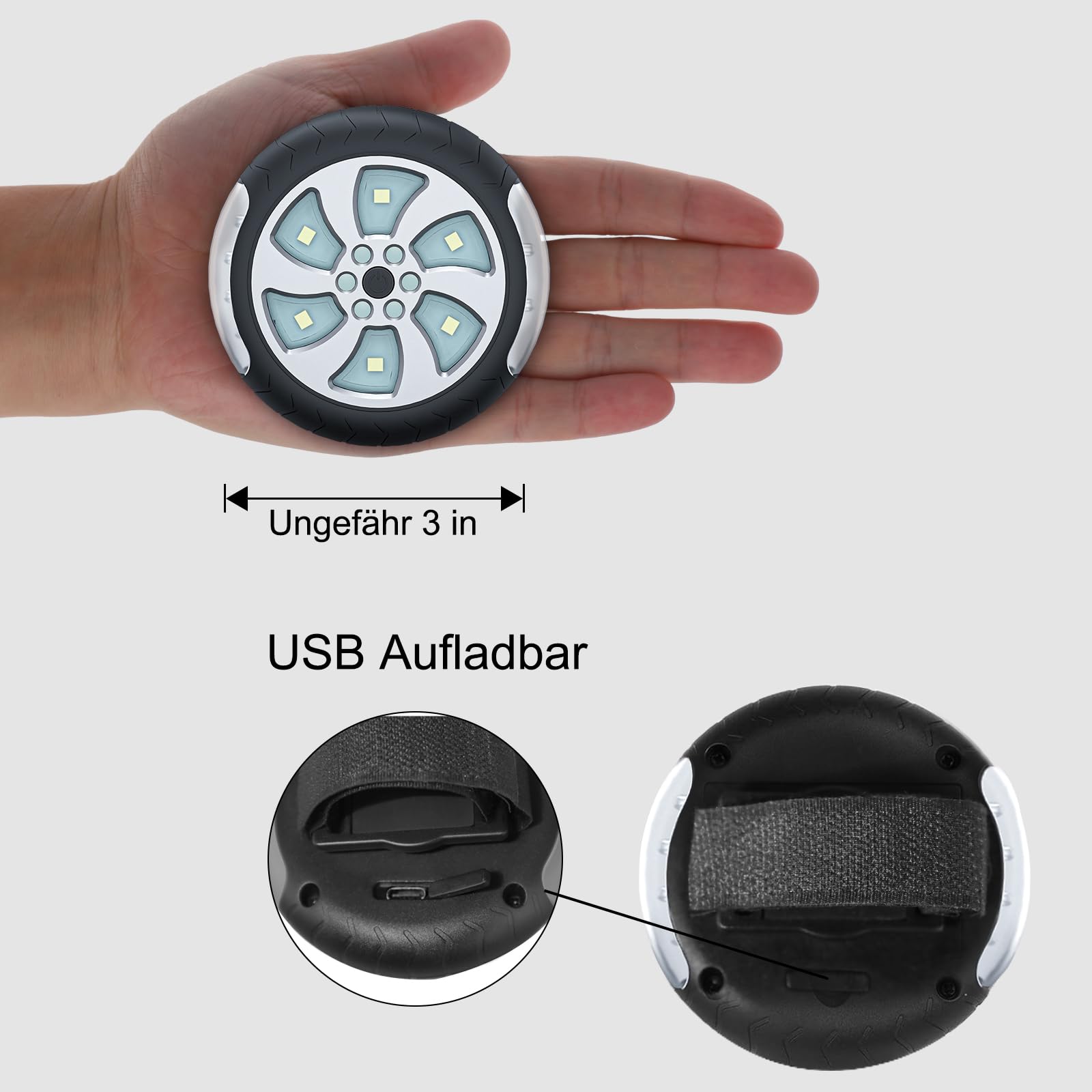 Luce per passeggino – Riflettori per passeggino con 2 effetti luminosi, 18 LED Pro luce, per passeggino, impermeabile, con chiusura in velcro e batteria, accessori per passeggino (2 pezzi)