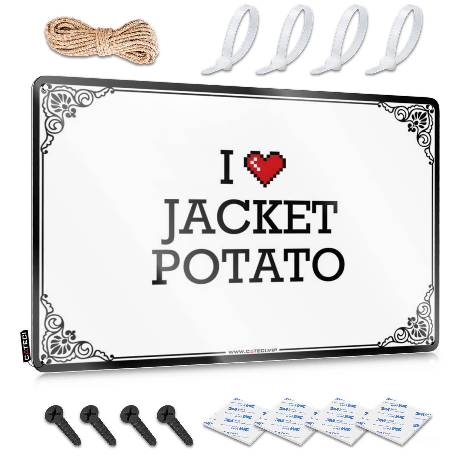 Fzfn Men's Colour Tin Wall Decor Round Kitchen Stuff Sweet I Love Jacket Potato - Vintage Wall Decor For Kitchen(30X40cm)