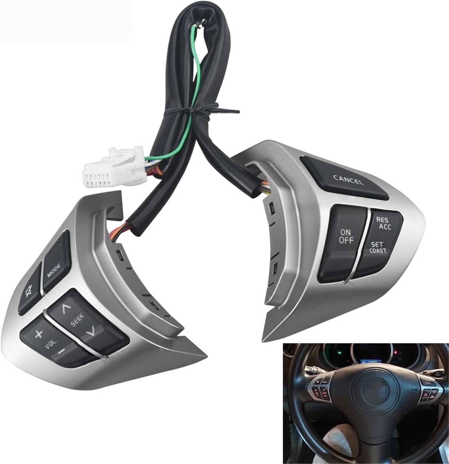 Multifunction Steering Wheel Button Cruise Control Audio Volume Switch Compatible with Suzuki Grand Vitara 2005-2015 Car Accessories