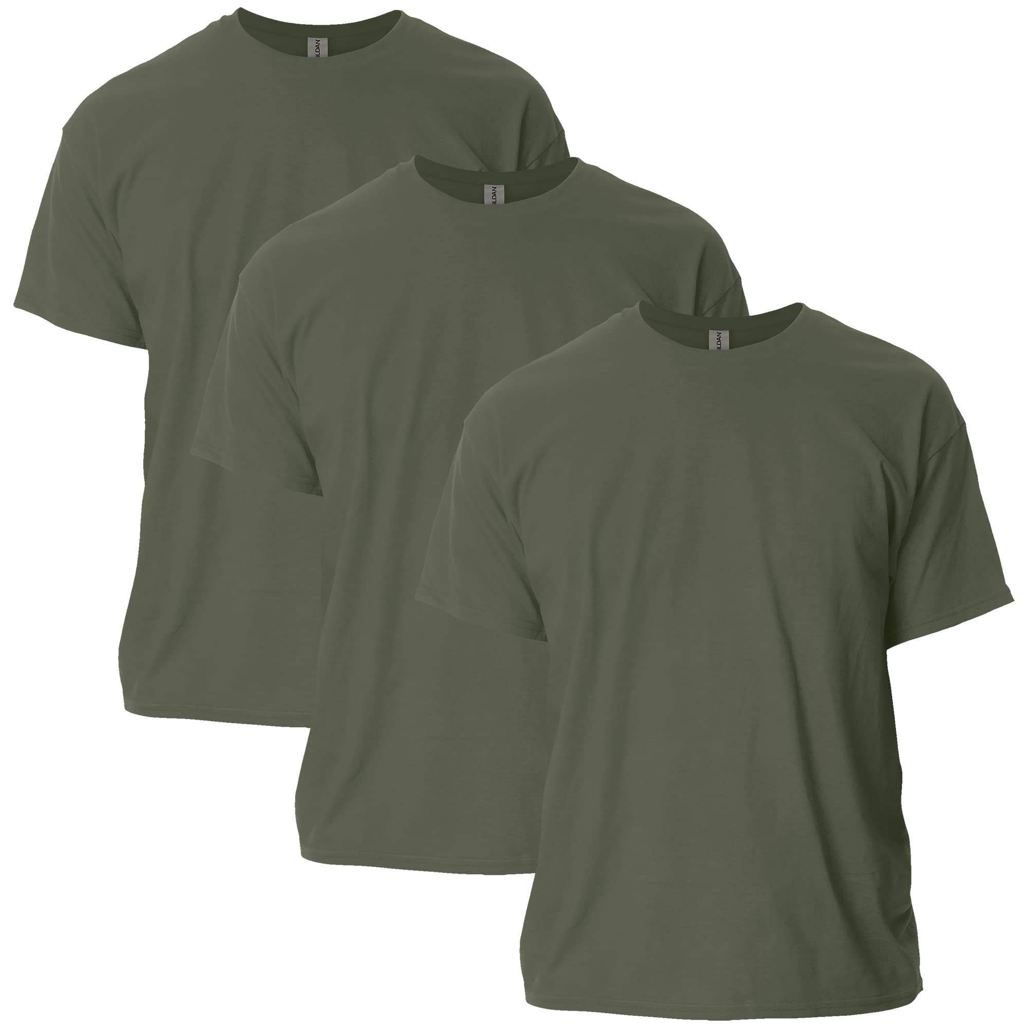 Gildan Men's Ultra Cotton T-Shirt, Style G2000, Multipack, Military Green (3-Pack), XL (Pack of 3)