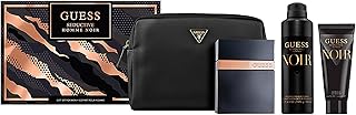 GUESS Seductive Noir Men/Homme Eau de Toilette 4 Piece Gift Set - Cologne Spray 3.4 Fl. Oz., Deodorizing Body Spray 6.0 Oz., Shower Gel 3.4 Fl. Oz., & Pouch