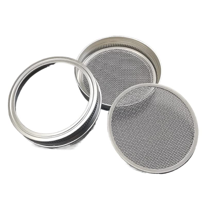 2Pcs Sprouting Lids Seed Sprouter Stainless Steel Sprouting Jar Lids Stands Germinator Mesh Filter for Mason Jars Canning Jars for Making Seed Sprouts, Alfalfa Bean (70 mm)