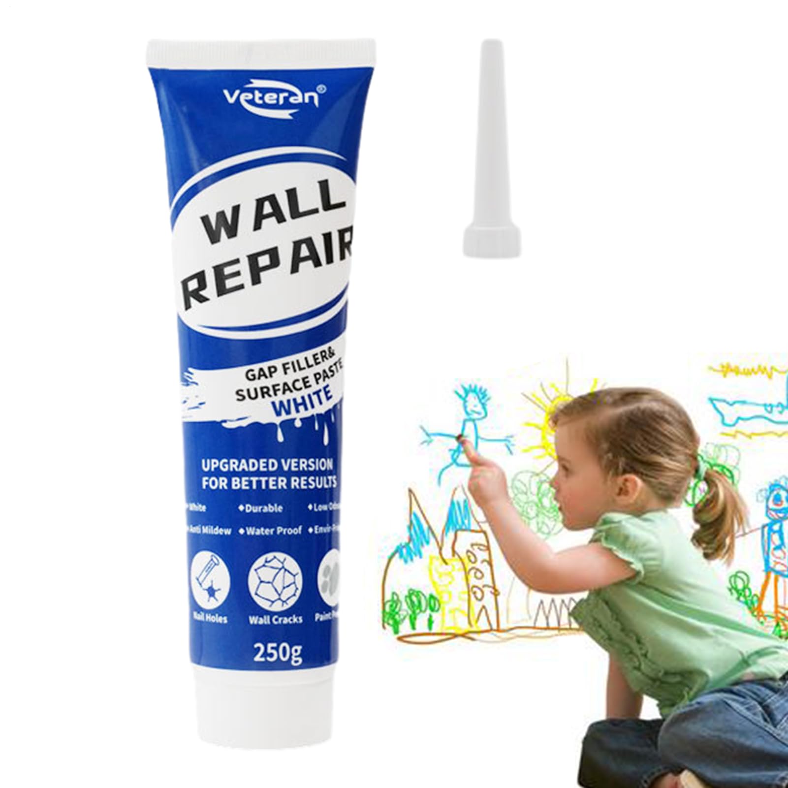spackles Wall Repair, Plaster Wall Repair Paste, Household Mending Cream, Quick Drying White Tile Grout Filler, Crack and Peeling Agent for Walls, Ceilings, Azulejos and Home Renovation