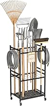 3 Tier Trolley Organizer with Wheels - Mobile Tool Shelf, Garden, Kitchen & Garage, Metal, Black