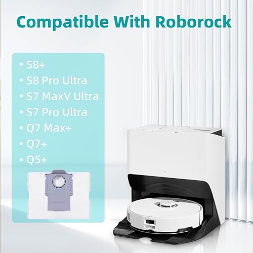 Miniatura 2 de Paquete de 12 bolsas de polvo de repuesto para Roborock S8+  S8 Pro Ultra  S7 MaxV Ultra  S7 Pro Ultra  Q7+  Q7 Max+  Q5+  Q8 Max+ Vacío Autovacio,