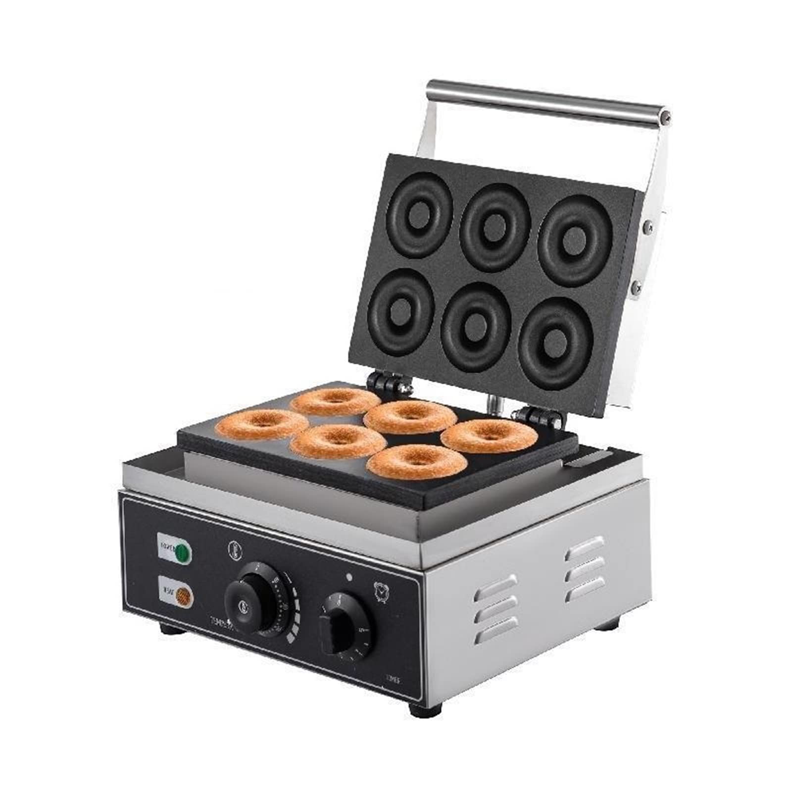 6 Hole Electric Sweet Donut Maker Stainless Steel Non Stick Commercial Donut Waffle Cookies Gaufriers Kitchen Appliance