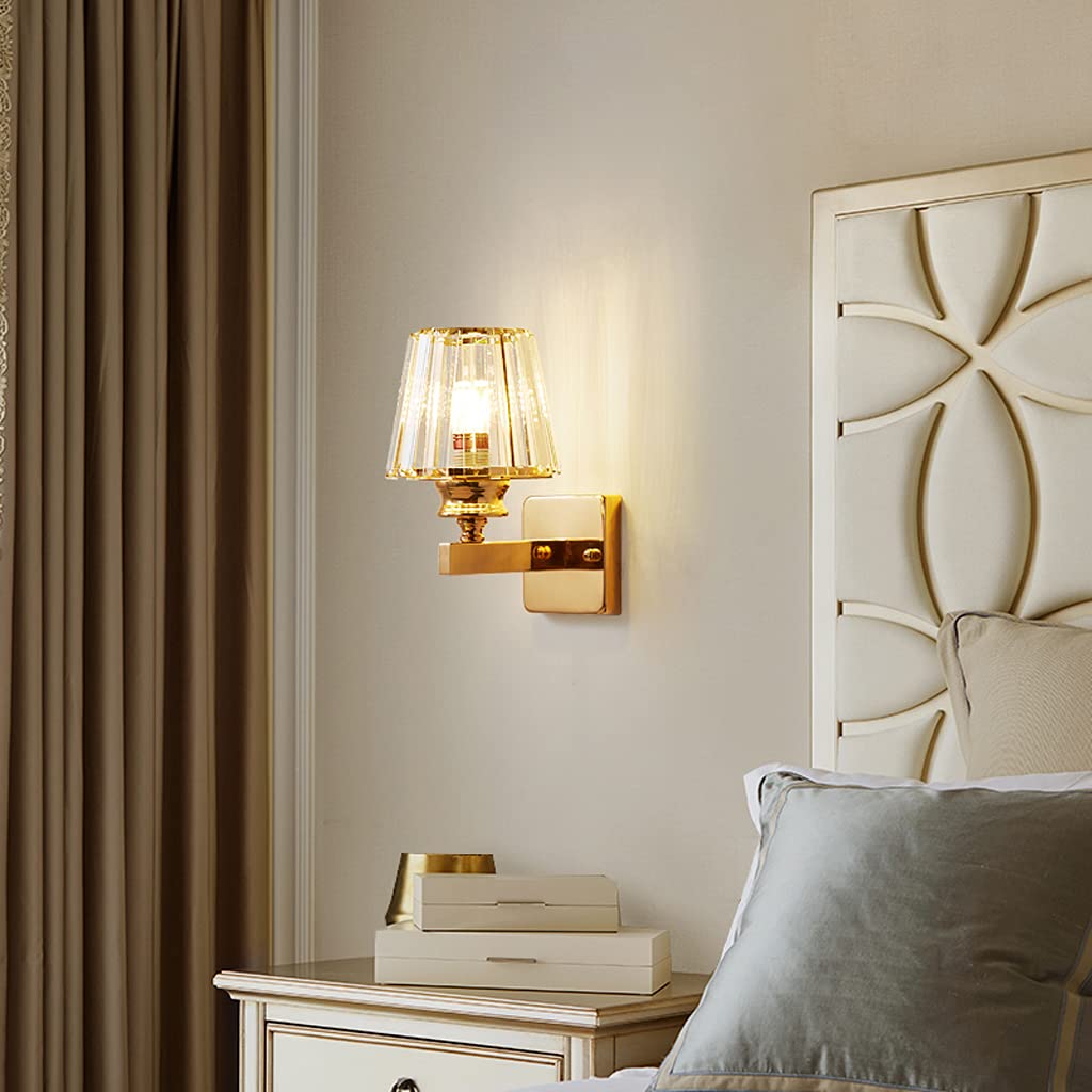 Xwyun ブラケットライト 照明器具 創造的な錬鉄製 壁付け照明 灯籠、中国風の家庭用屋内照明クリスタルランプ 玄関ライト ヨーロッパ式のリビングルーム/子供用寝室/書斎の壁ランプ (C)