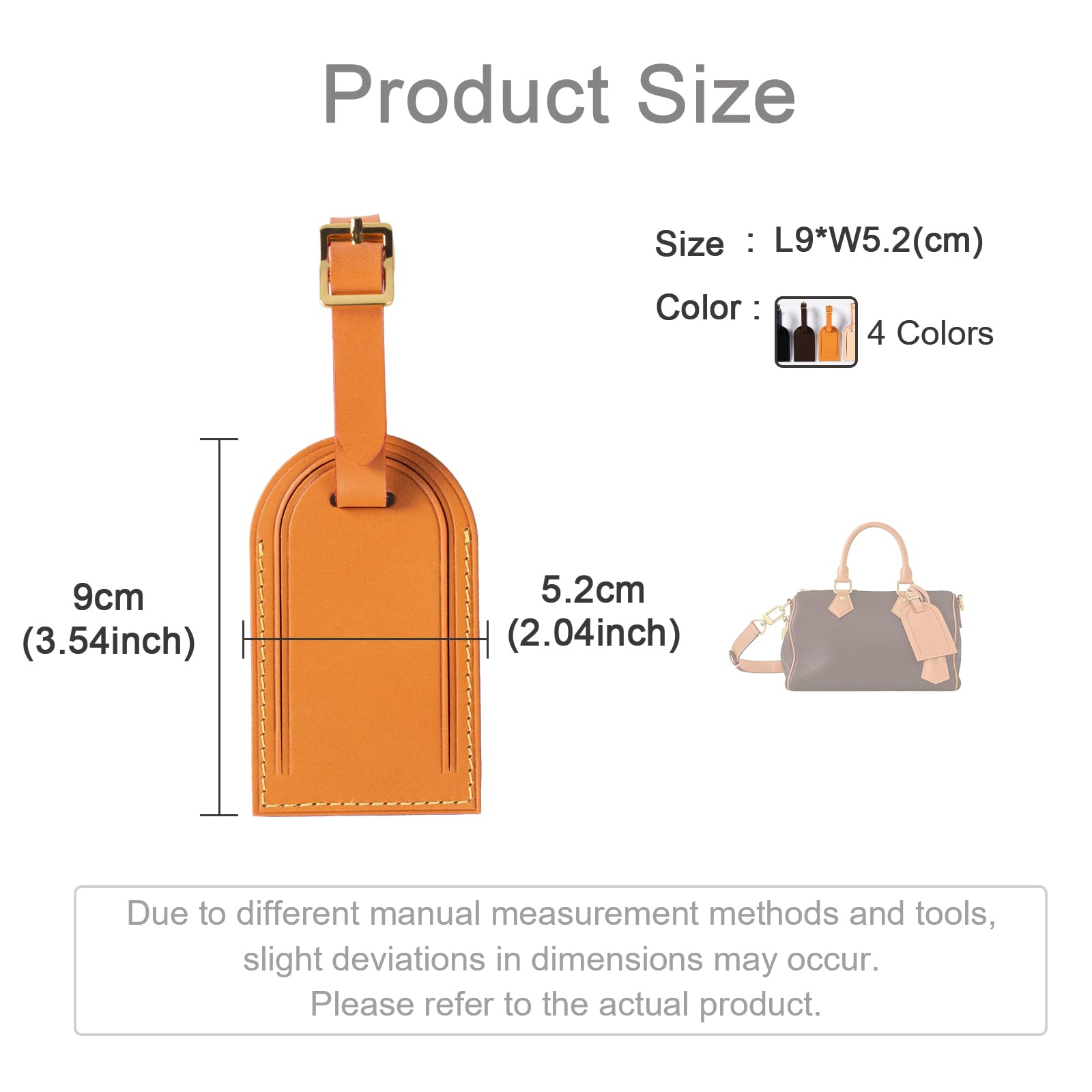 BERRY & SNOWY Zawieszka etykiety bagażowej ze skóry Vachetta, zamienny akcesorium do torebek LV Odeon, Keepall, Speedy, Boite Chapeau, luksusowy wisior ozdobny (Głęboki wosk pszczeli)