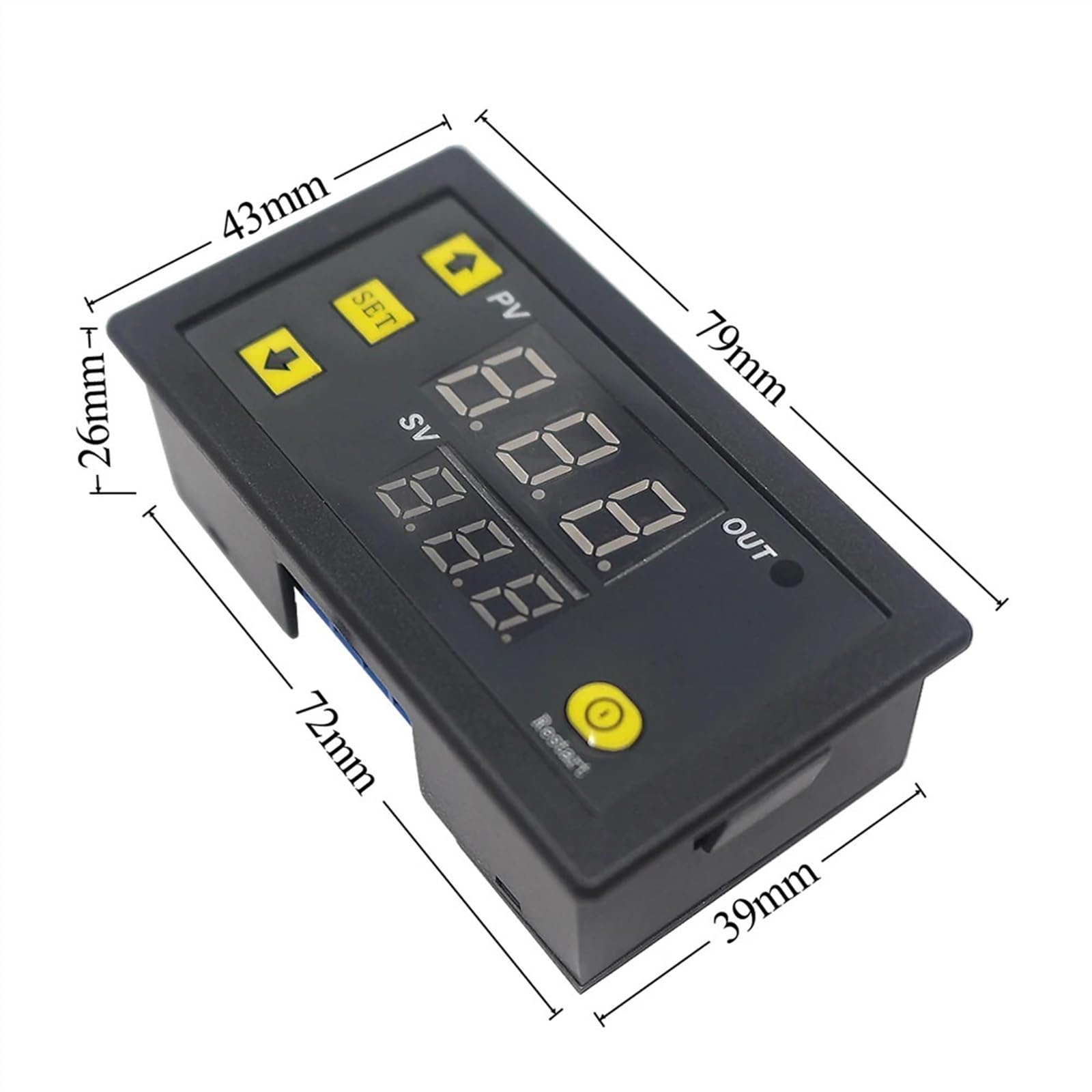 Termostato controlador de temperatura digital W3230 DC 12V 24V CA 110V-220V pantalla LED calefacción refrigeración sonda impermeable negra (KT3003 12V DC)
