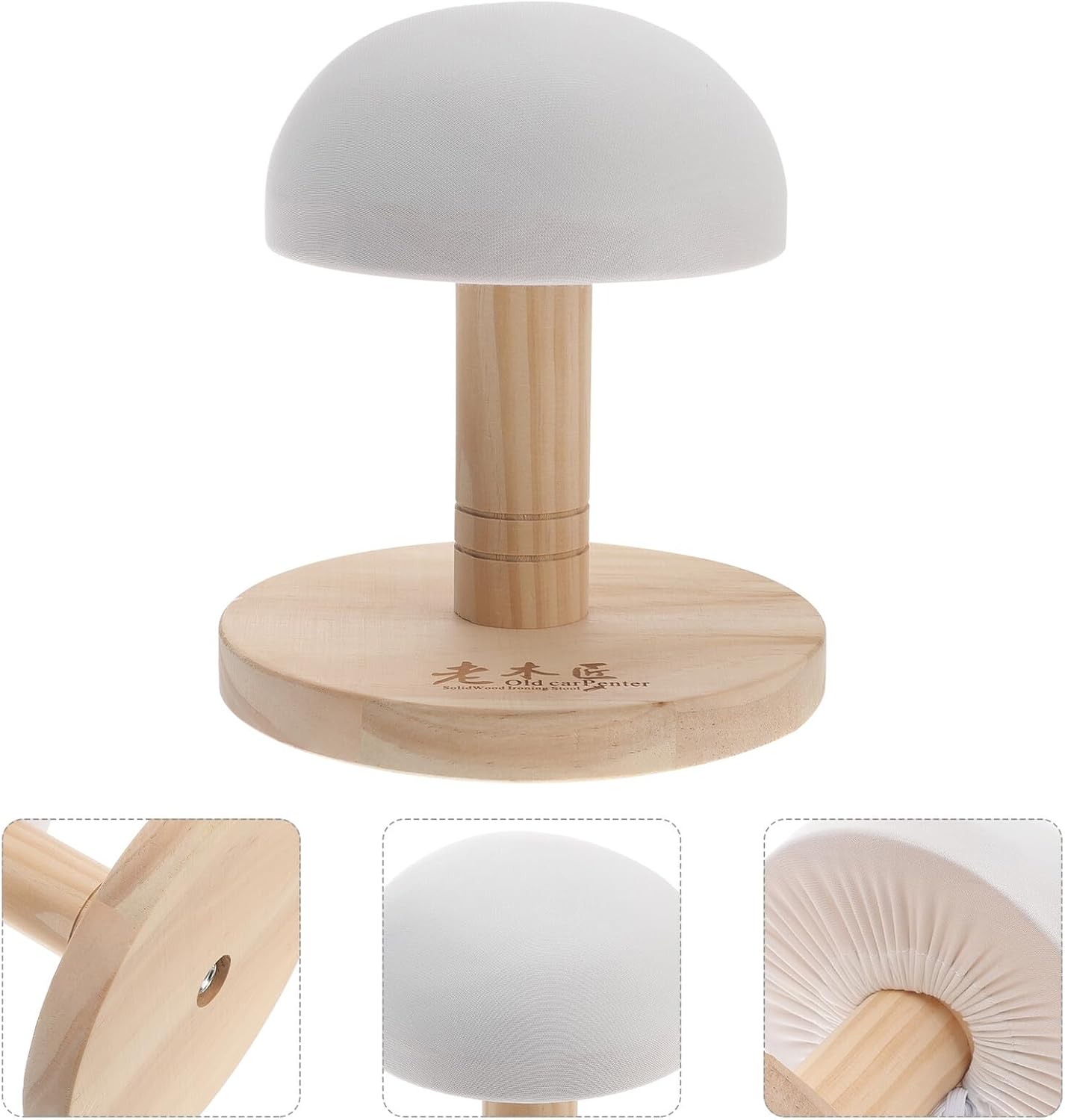 BESPORTBLE Padded Round Ironing Stool with Heat-Resistant Cover Compact Dry-Cleaning Board for Home Laundry Supplies Tailoring and Garment Steamer Use Random Color