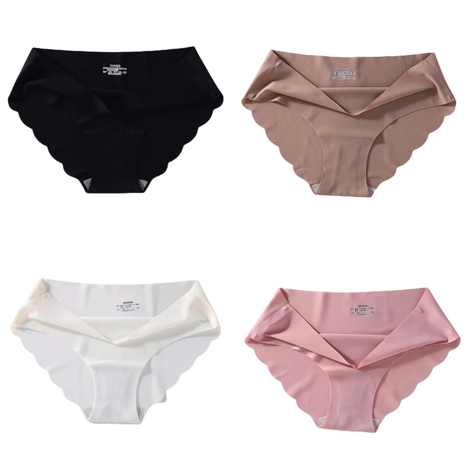 Mutande Donna Cotone 4 Pezzi di Seta Senza Soluzione di continuità Mutandine Sexy per Donne A Medio Vita Comode di Seta Mutandine Femminile-Set 6-XL