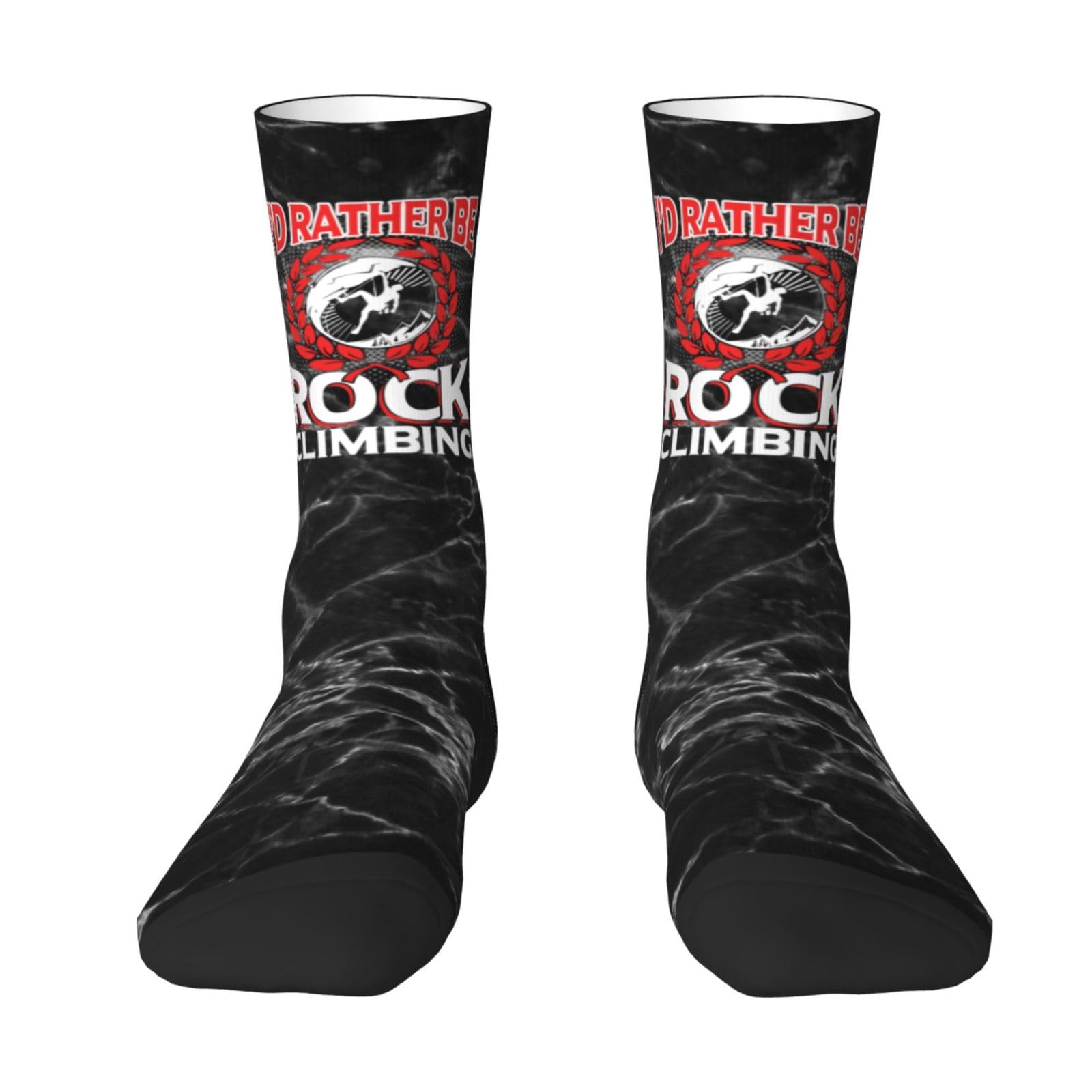 Haebfsl Classical I'D Rather Be Rock Climbing Women'S Cushion Crew Sock Soft Casual Mid-Calf Socks