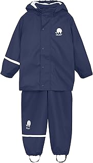 Celavi Boys' Basic Rainwear Set-Solid PU Rain Jacket