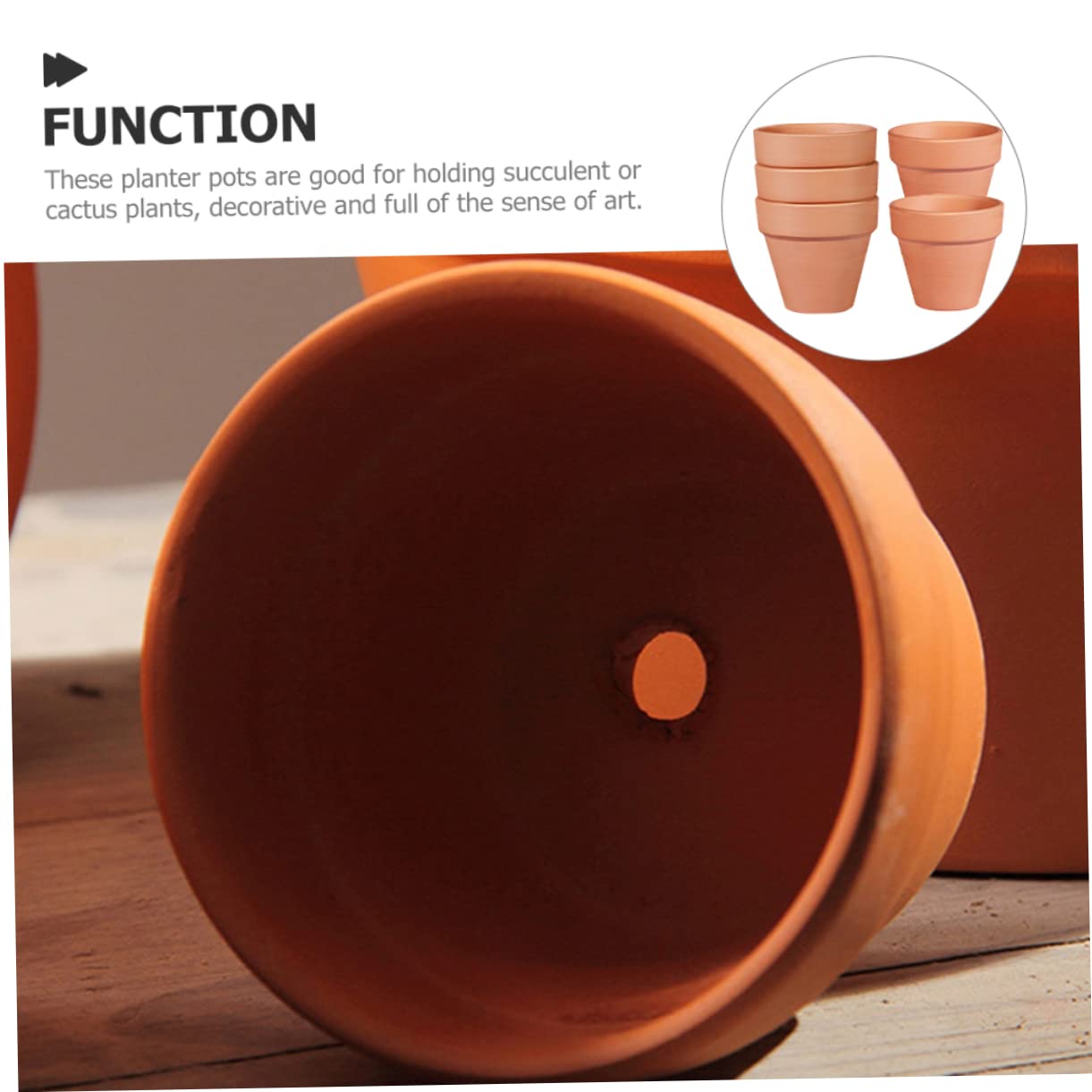 VANZACK Vasi in Ceramica Confezione Da 5 10x10 Cm Piccoli Vasi Da Parete Per Decorazioni Interne Ed Esterne