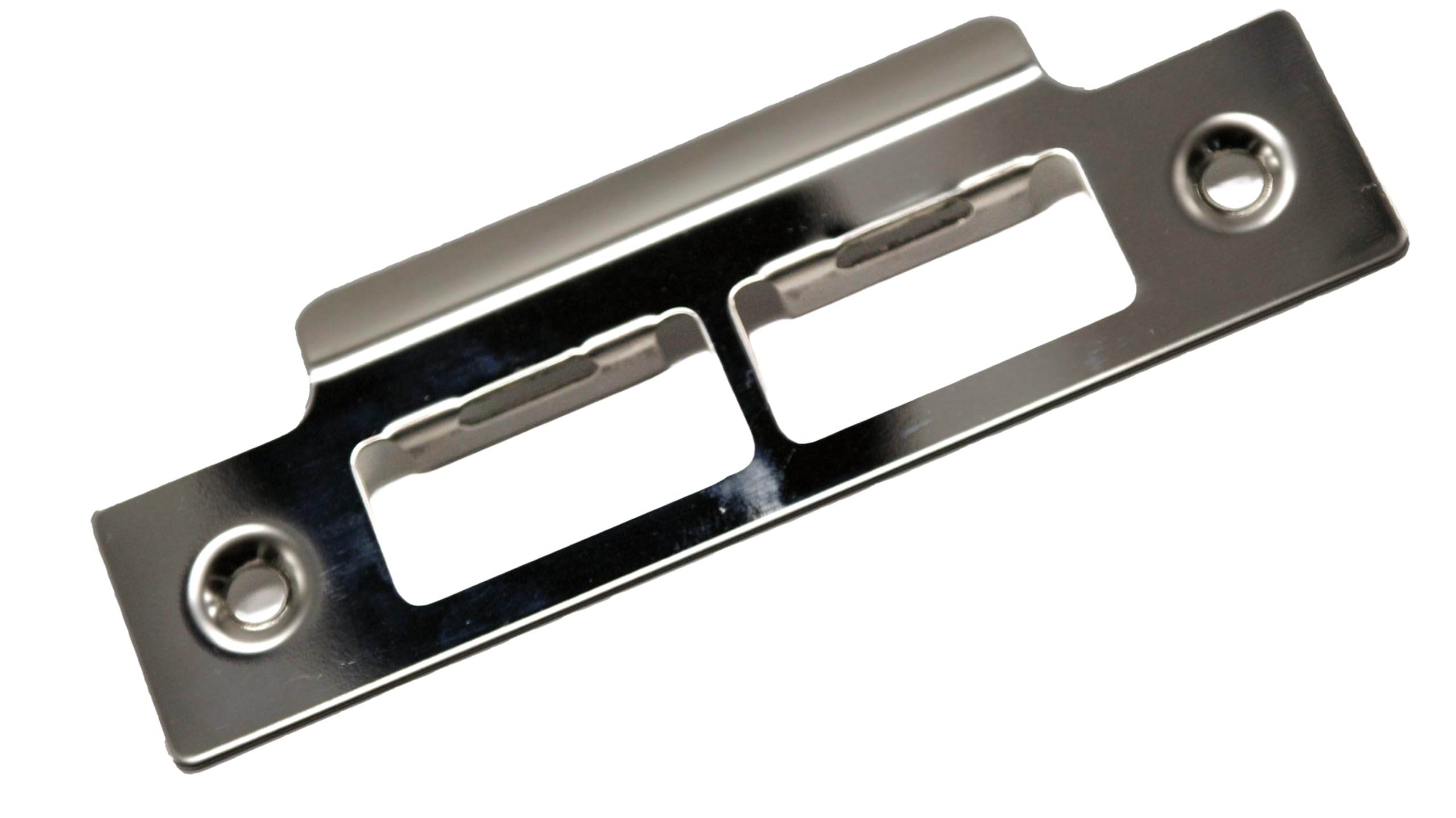 Fixitflo Chrome Strike Plate Double 114 Length For Mortise Lock Or Tubular Latch (Double Strike Plate)