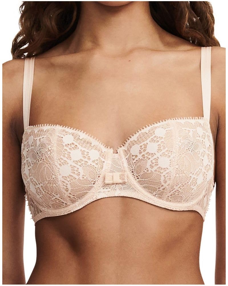 Chantelle Women's Day to Night Lace Unlined Demi Bra Half Cup Bra, Nude Rouge, 32D