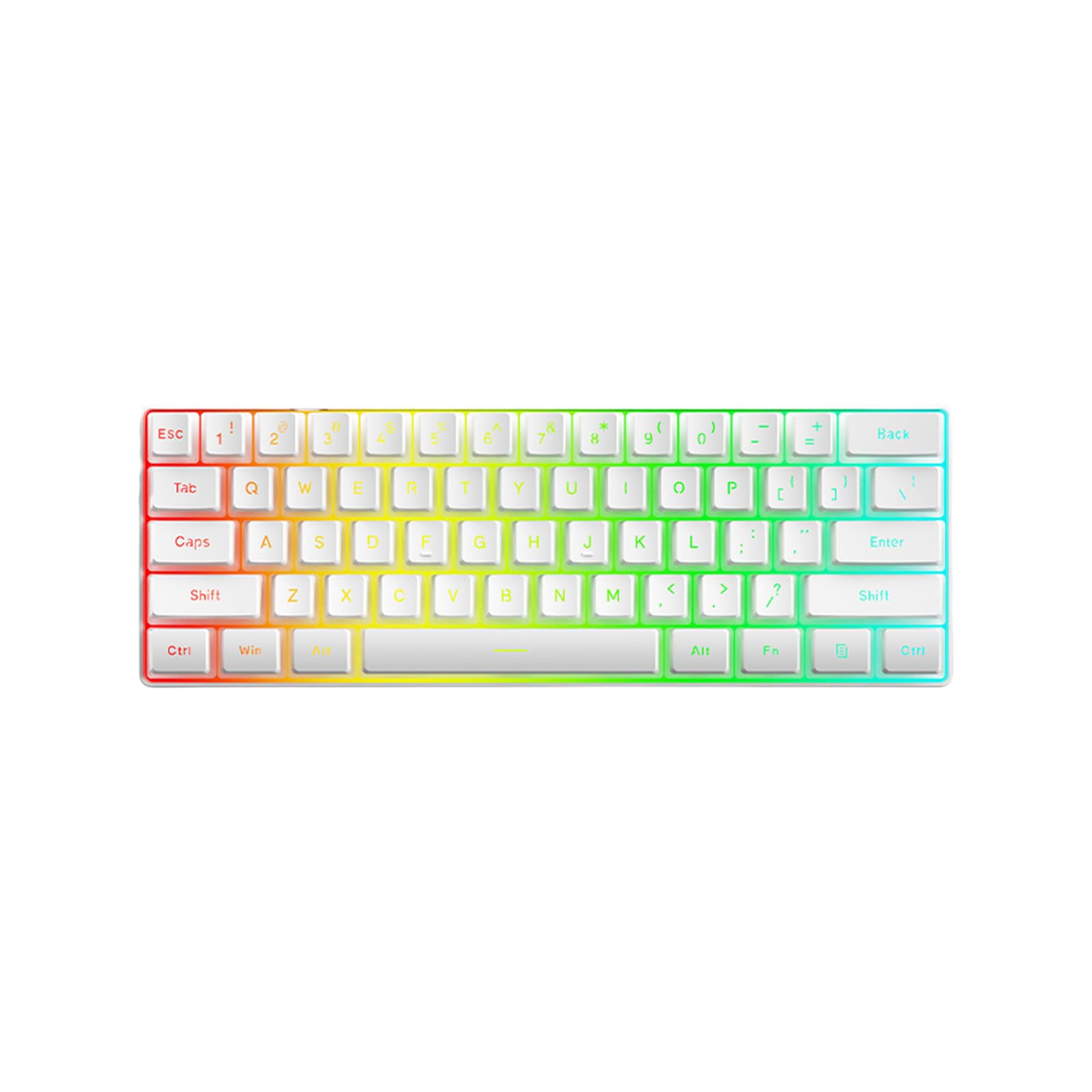 Clavier de gaming mécanique CHERRY XTRFY K5V2 compact 65% blanc transparent