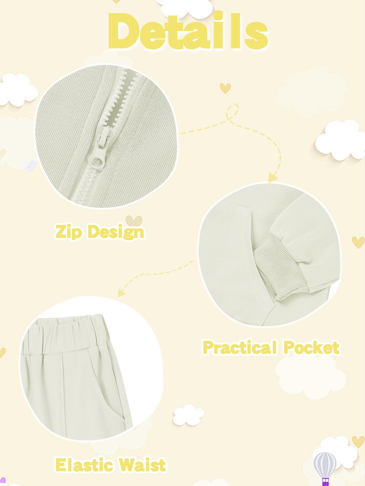 Valcatch Mädchen 2-teiliges Sweatanzug-Set, halber Reißverschluss, Pullover, Sweatshirt und Hose mit weitem Bein, für Herbst und Winter, lässiger Trainingsanzug