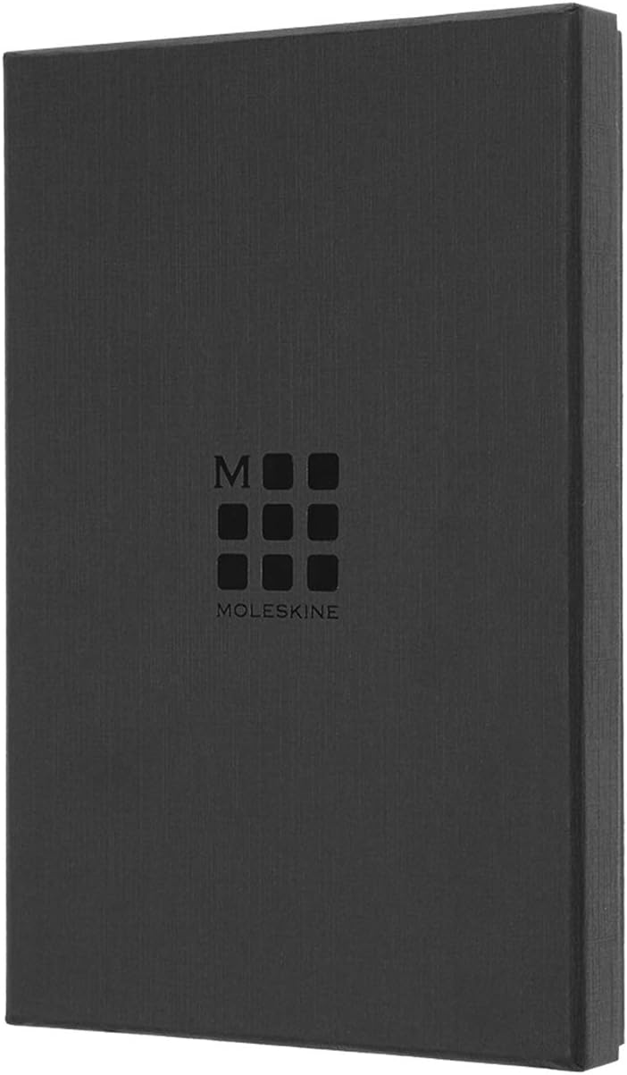 Moleskine Classic Leather Notebook, Hard Cover, Large (5" x 8.25") Ruled/Lined, Avio Blue, 176 Pages : Office Products