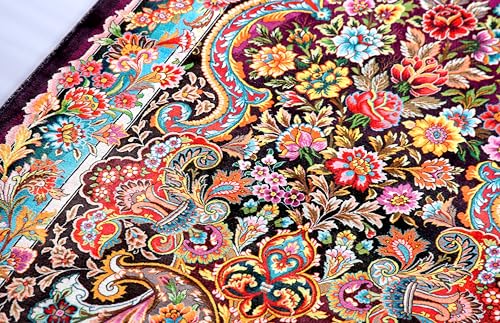 Alfombra de oración turca floral multicolor con borlas grises allmode 6