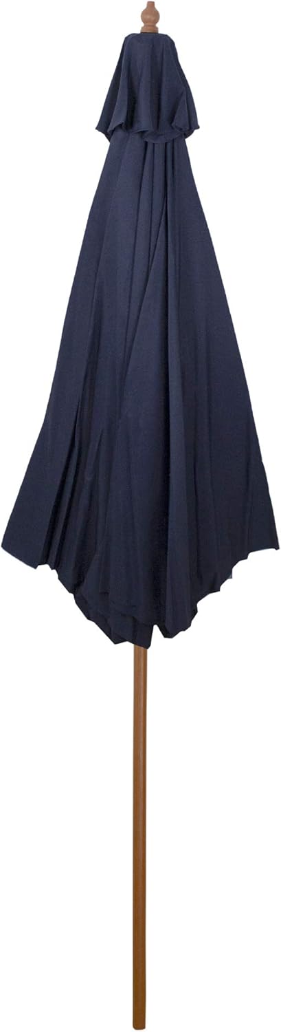Northlight 9ft Outdoor Patio Market Umbrella with Wooden Pole, Navy Blue