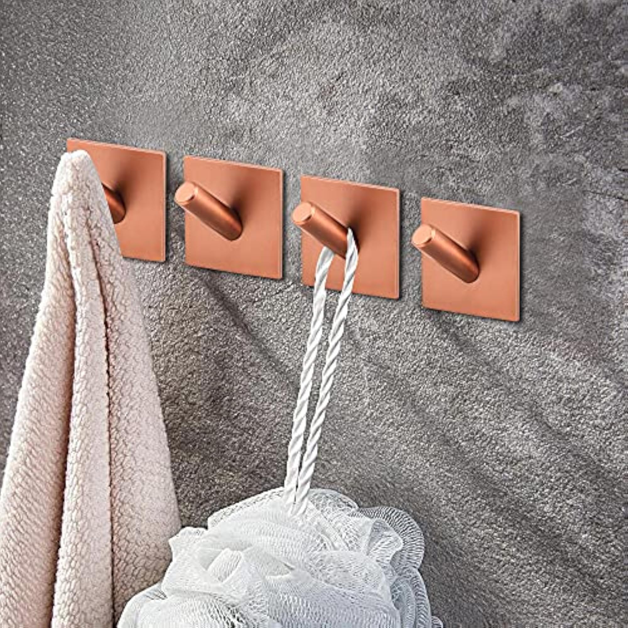 Stainless Steel Rose Gold Self Adhesive Hooks for Wall