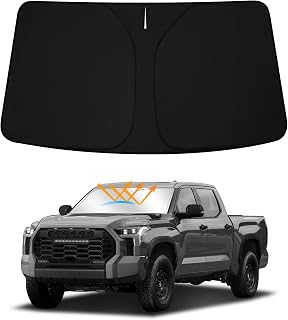 D-Lumina Winshield Sun Shade for to-yota Tundra 2022 2023 2024 2025, Foldable Front Sun Shield Protector Blocks UV Rays, Truck Window Sunshade Sun Visor Interior Accessory